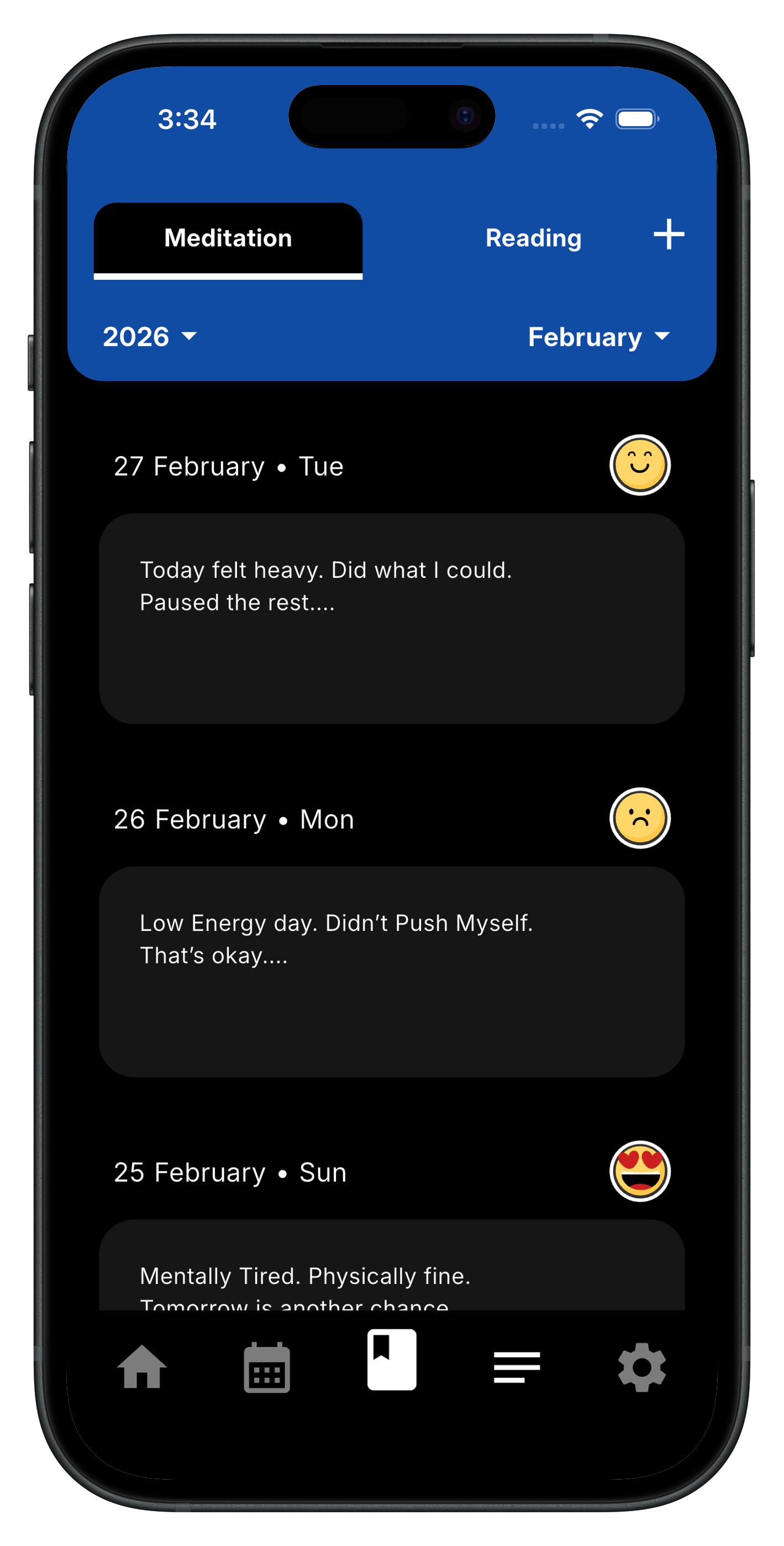 Private Habit Notes and Memos